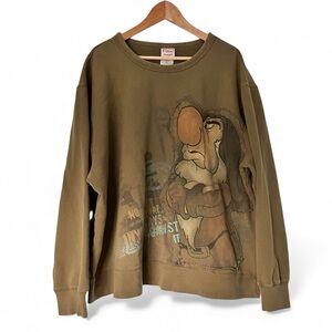Disney Store Grumpy Dwarf Sweatshirt Crewneck Grunge Boxy Fit Graphic Size XXL